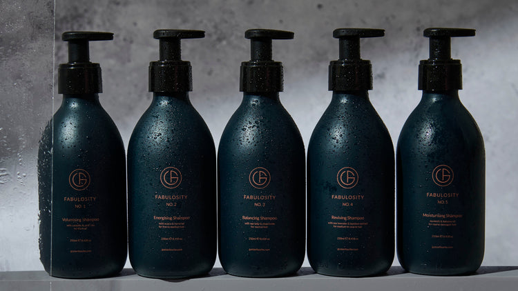 GF Fabulosity range of Natural, Silicon-Free Shampoos